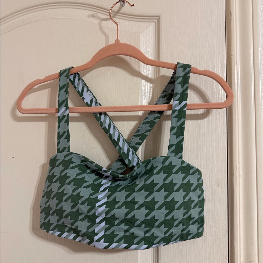 Aerie Offline Green Patterned Crop Top